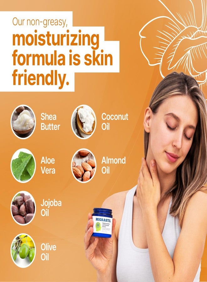 Basic Vigor Migrastil Neck & Shoulder Cream. Cooling Comfort for Migraines, Tech Neck & Tension. (4 oz.) Made in The USA. - Image 4